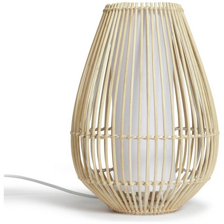 Argos Home natural rattan Sirit table lamp, imported from the UK