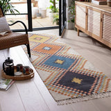 Argos Habitat Traditional Natural Wool Flatweave Rug 66x200cm- Buy online at McGrocer