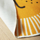 Habitat kids lion face round yellow short pile rug 100cm, UK version