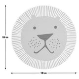 Habitat kids lion face round yellow short pile rug 100cm, UK version