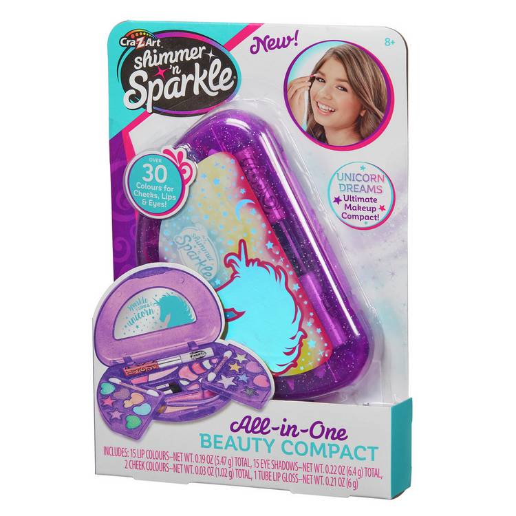 Shimmer and Sparkle all-in-one beauty compact (British brand)