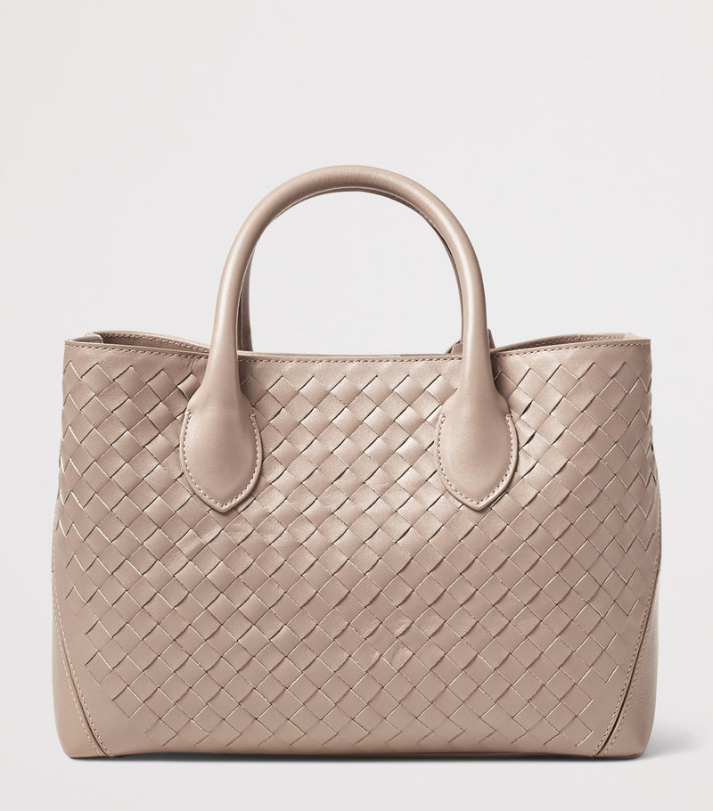 Aspinal of London woven leather midi tote bag, UK version