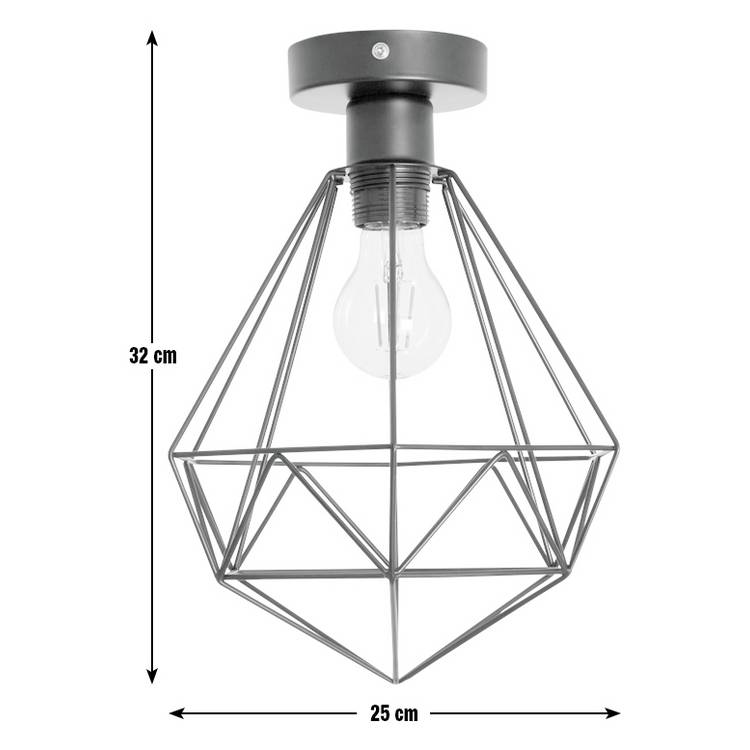 Argos Home flush ceiling light matt black 25cm (British brand)