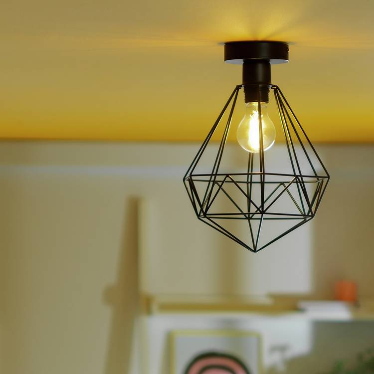 Argos Home flush ceiling light matt black 25cm (British brand)