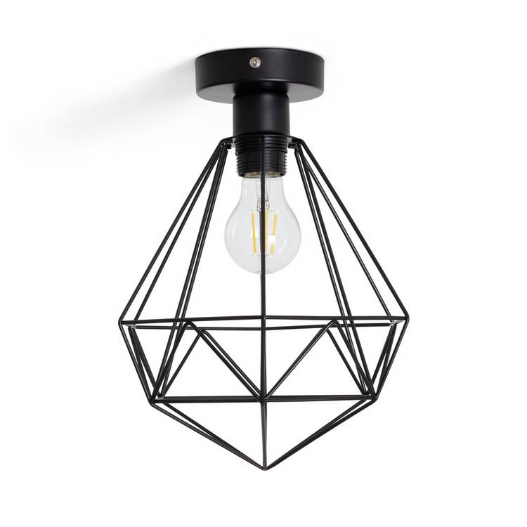 Argos Home flush ceiling light matt black 25cm (British brand)