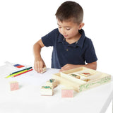 Melissa & Doug dinosaur stamp set with wooden box, British product