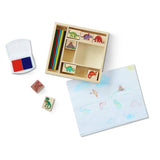 Melissa & Doug dinosaur stamp set with wooden box, British product