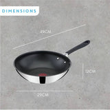 Tefal Jamie Oliver wok 28cm stainless steel (British brand)