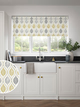 Next Next Ochre Yellow Lino Leaf Made to Measure Roller Blind- Buy online at McGrocer