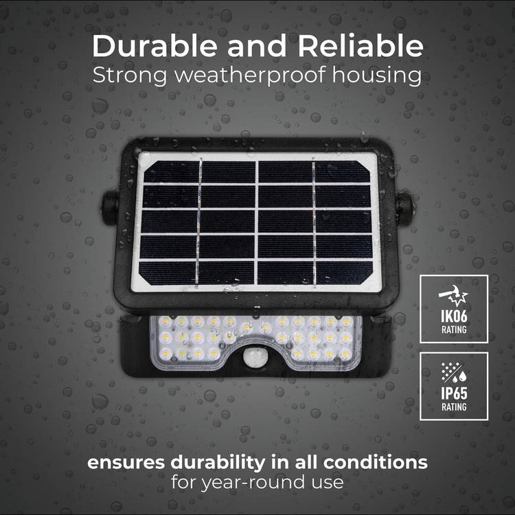 Luceco solar PIR outdoor floodlight 5W - British product