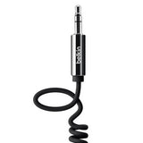 Belkin black coiled AUX cable 1.8m, imported from the UK