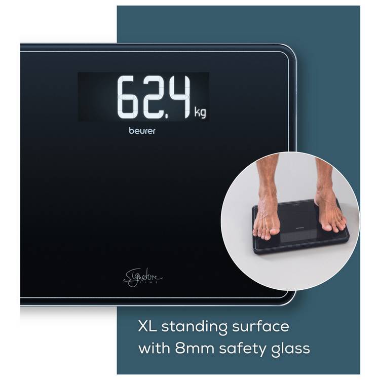 Beurer XL digital bathroom scale black (British brand)