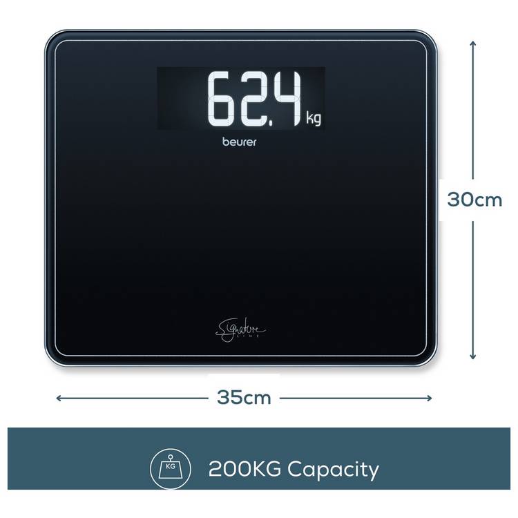 Beurer XL digital bathroom scale black (British brand)