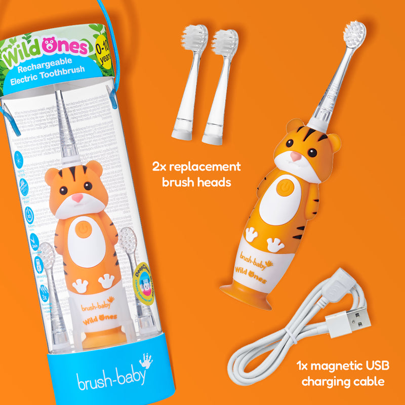 WildOnes tiger rechargeable toothbrush (British brand)