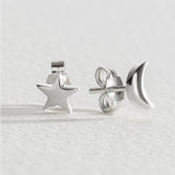 Revere sterling silver moon and star stud earrings, UK version