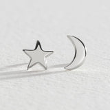 Revere sterling silver moon and star stud earrings, UK version