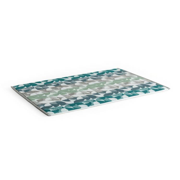 Habitat geometric bath mat blue and green 80x50cm, UK version