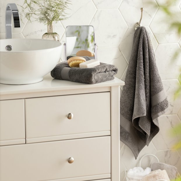 Habitat antimicrobial hand towel 2 pack grey - British product