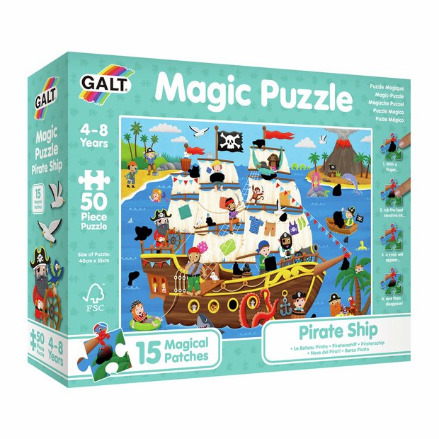 Galt Toys Pirate Ship Magic Puzzle 50 pieces, imported from the UK