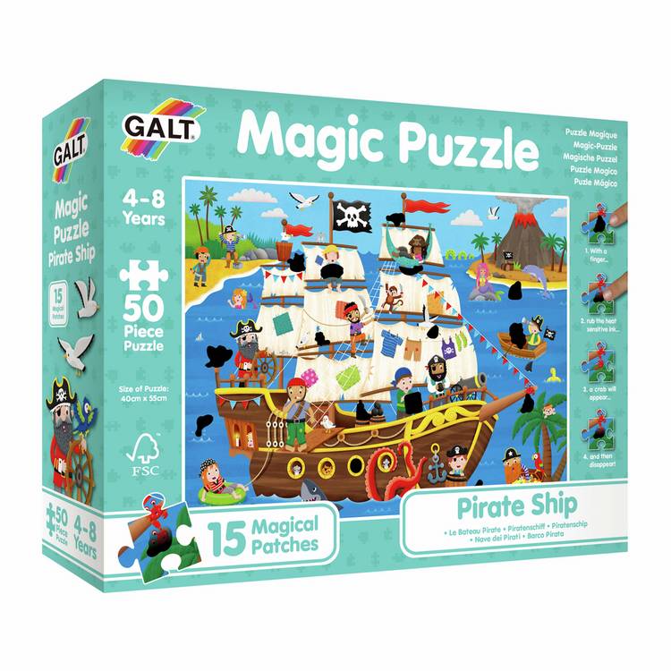 Galt Toys Pirate Ship Magic Puzzle 50 pieces, imported from the UK