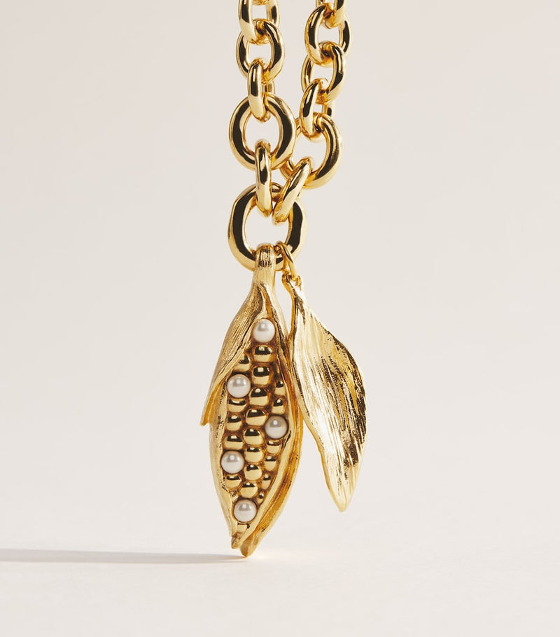 Chloé corn pendant necklace with pearlescent beads 75-81cm - British product