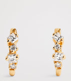 Suzanne Kalan yellow gold princess cut diamond huggie earrings, UK version