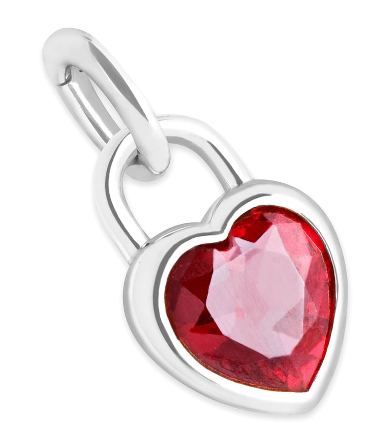 Astrid & Miyu rhodium-plated silver heart charm cubic zirconia - British product