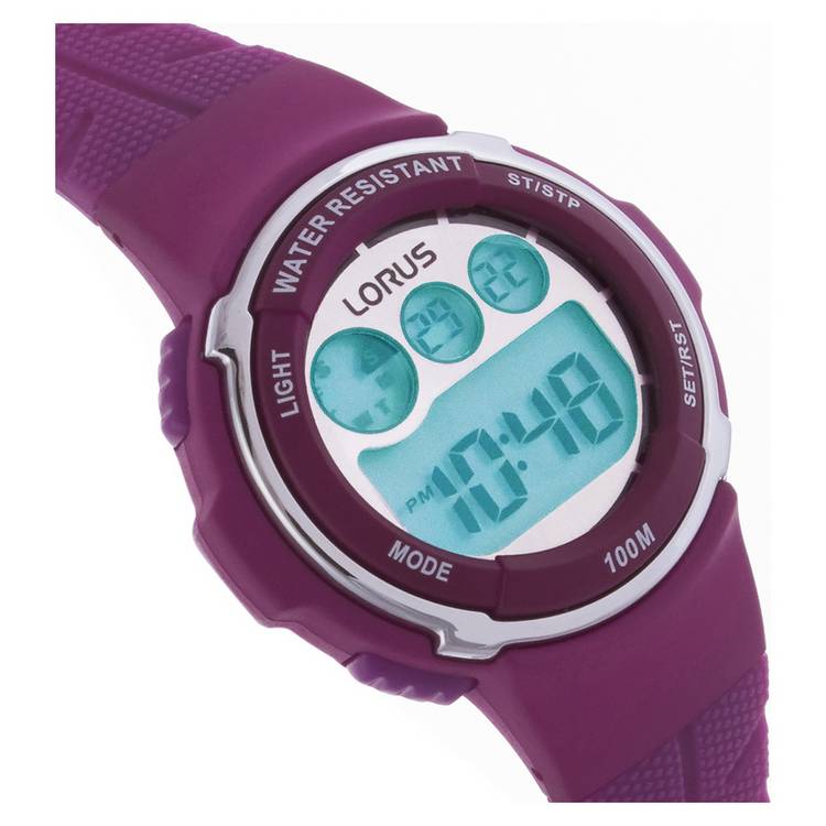 Lorus ladies watch with purple resin strap (British brand)