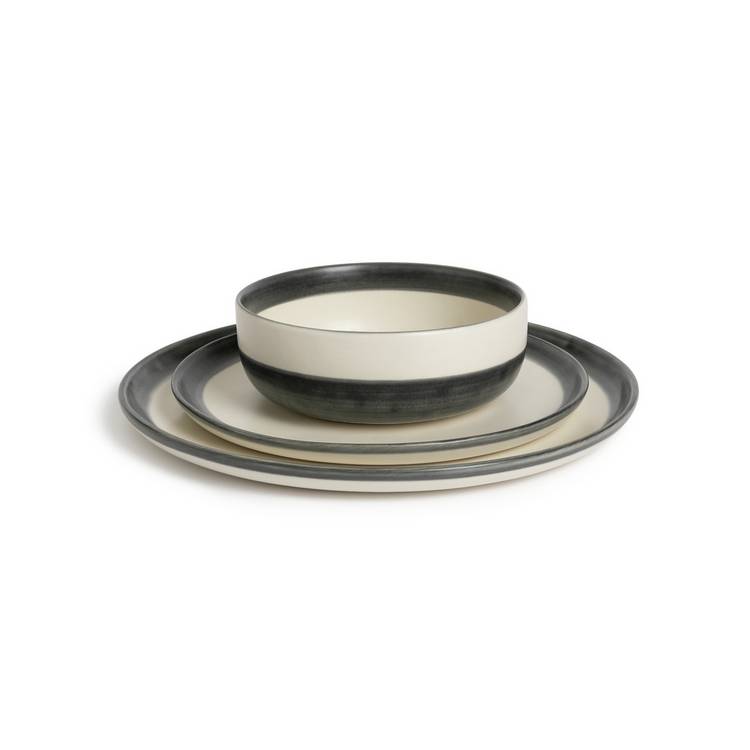 Habitat stripe stoneware dinner set 12 piece (British brand)