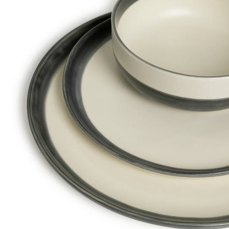 Habitat stripe stoneware dinner set 12 piece (British brand)