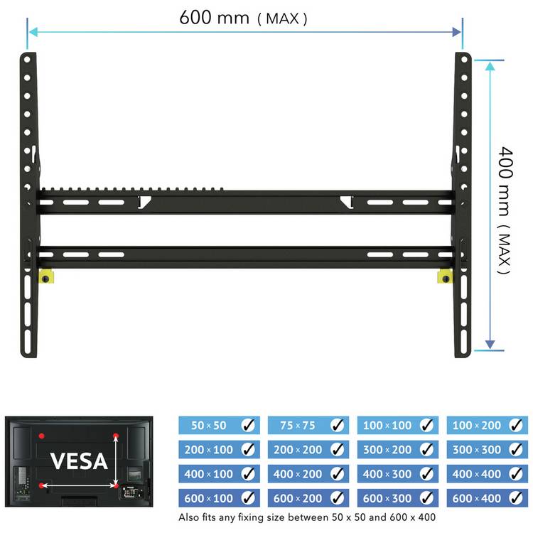 AVF adjustable tilt TV wall bracket for 40-85 inch screens, UK version