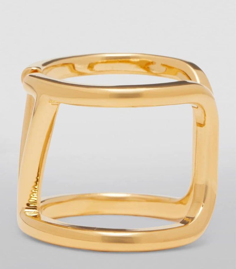 Valentino Garavani VLogo Signature ring in gold-tone brass, imported from the UK