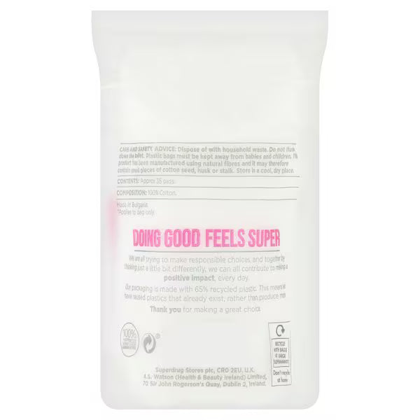 Superdrug cotton wool pads 35 count - British product