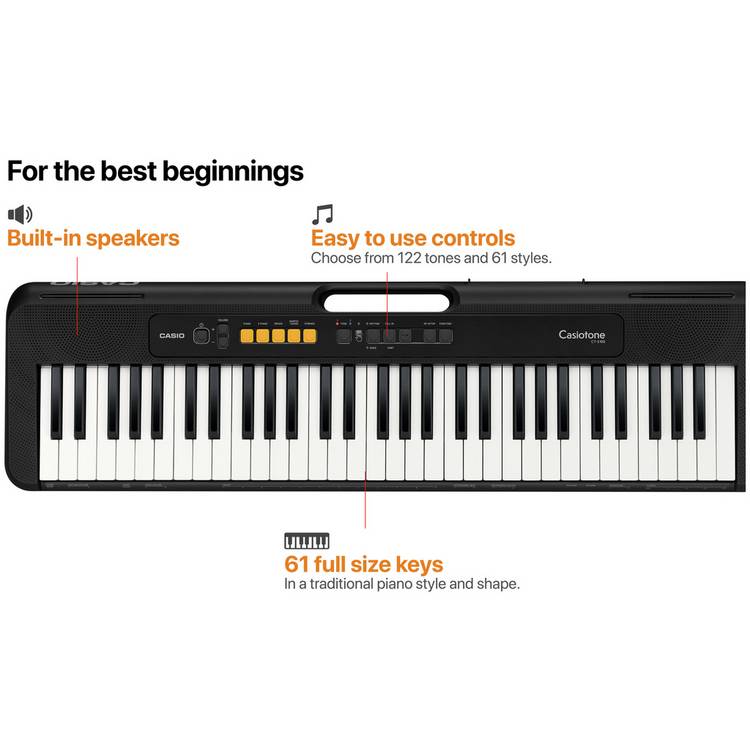 Casio beginners keyboard bundle with online lessons, UK version