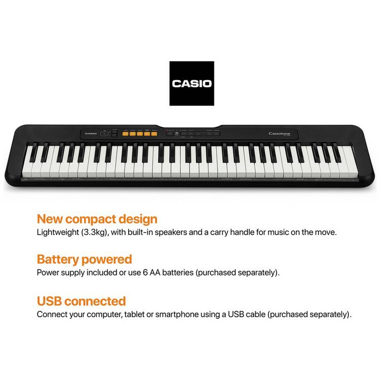 Casio beginners keyboard bundle with online lessons, UK version