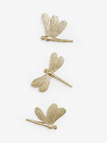 Gold set of 3 dragonflies wall plaque 15.5cm x 18cm x 3cm, UK version