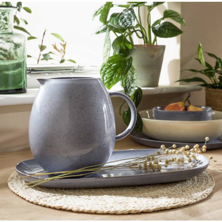 Habitat Evora stoneware jug blue 2L (British brand)