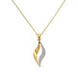 Revere gold plated silver glitter flame pendant necklace 18in - British product