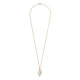 Revere gold plated silver glitter flame pendant necklace 18in - British product