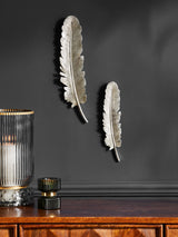 Next Set of 2 Silver Feather Wall Art- Buy online at McGrocer
