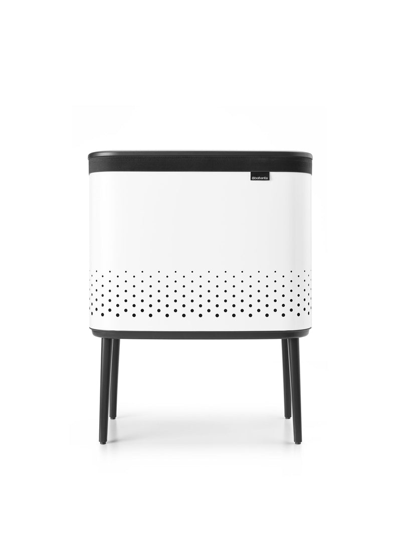 Brabantia white Bo 60L laundry bin with quick-drop lid, UK version