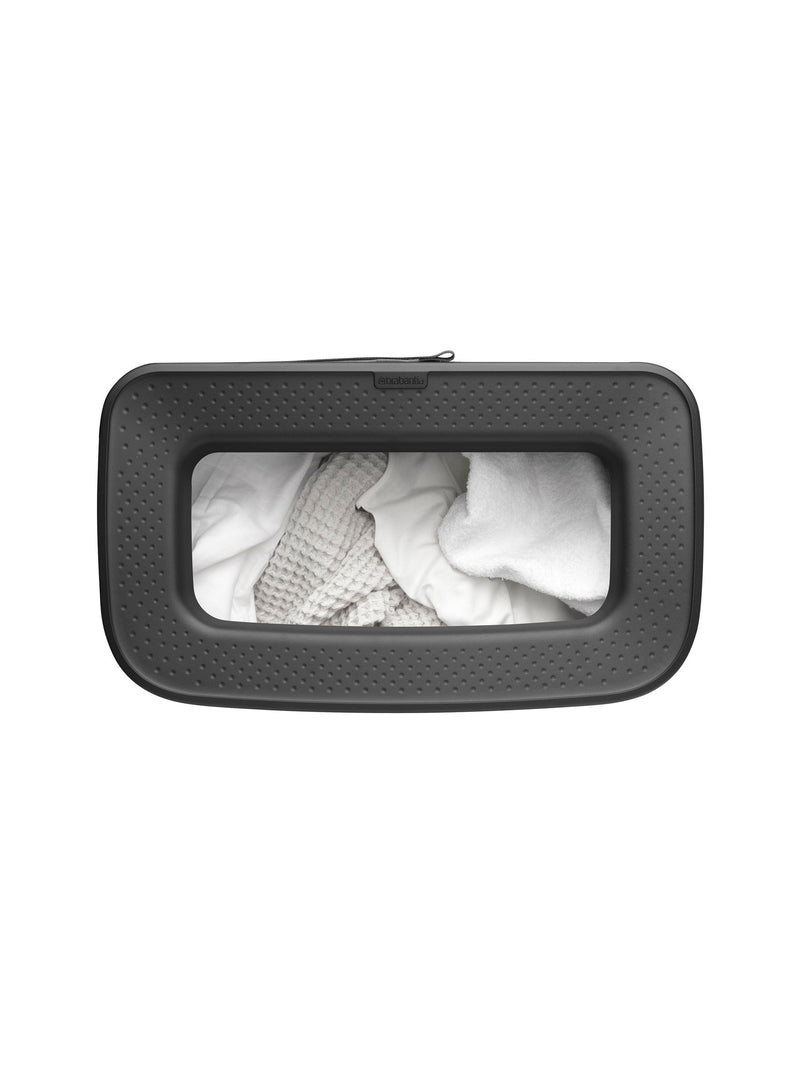 Brabantia white Bo 60L laundry bin with quick-drop lid, UK version