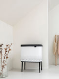 Brabantia white Bo 60L laundry bin with quick-drop lid, UK version