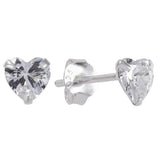 Revere heart cubic zirconia stud earrings sterling silver - British product