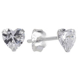 Argos Revere Heart Cubic Zirconia Sterling Silver Stud Earrings 5mm- Buy online at McGrocer
