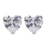 Revere heart cubic zirconia stud earrings sterling silver - British product