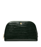 Aspinal of London large leather croc-embossed cosmetic case - British product