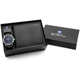 Ben Sherman watch set black faux leather strap 40mm, imported from the UK