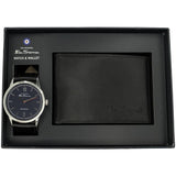 Ben Sherman watch set black faux leather strap 40mm, imported from the UK