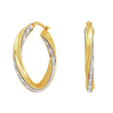 Revere 9ct gold plated glitter twist hoop earrings - British product